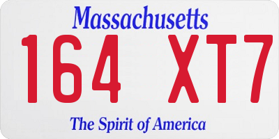 MA license plate 164XT7