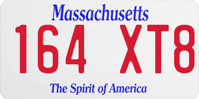 MA license plate 164XT8