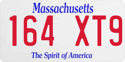 MA license plate 164XT9