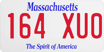 MA license plate 164XU0