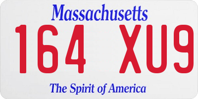MA license plate 164XU9