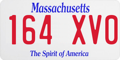 MA license plate 164XV0