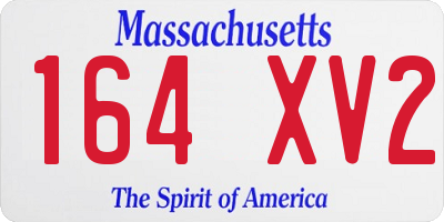 MA license plate 164XV2