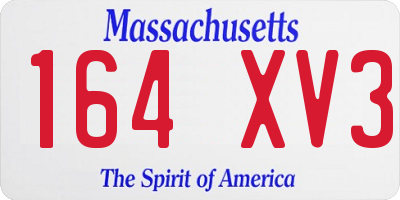 MA license plate 164XV3