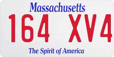 MA license plate 164XV4