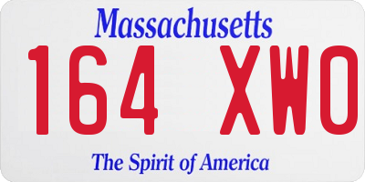 MA license plate 164XW0