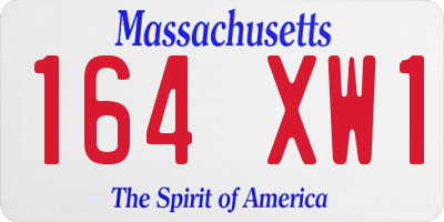 MA license plate 164XW1