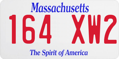 MA license plate 164XW2
