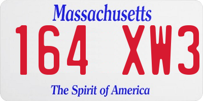 MA license plate 164XW3