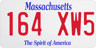 MA license plate 164XW5