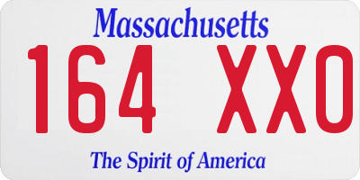 MA license plate 164XX0