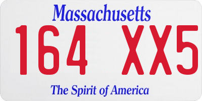MA license plate 164XX5