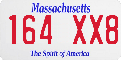 MA license plate 164XX8