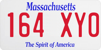 MA license plate 164XY0