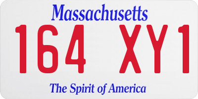MA license plate 164XY1