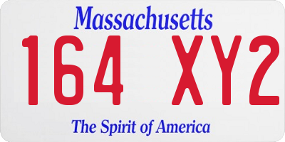 MA license plate 164XY2