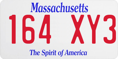 MA license plate 164XY3