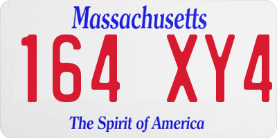 MA license plate 164XY4