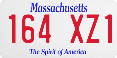 MA license plate 164XZ1