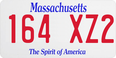 MA license plate 164XZ2