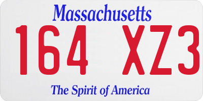 MA license plate 164XZ3