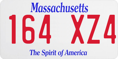 MA license plate 164XZ4