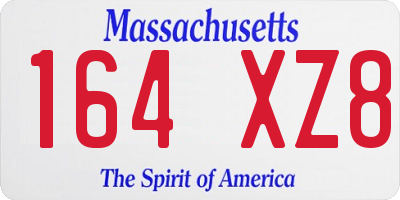 MA license plate 164XZ8