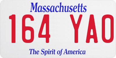 MA license plate 164YA0