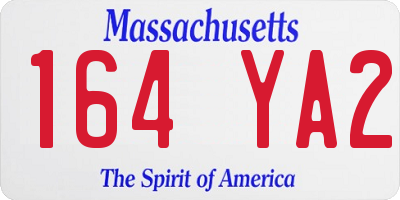 MA license plate 164YA2