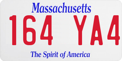MA license plate 164YA4