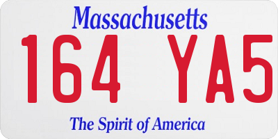 MA license plate 164YA5