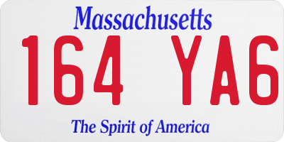 MA license plate 164YA6