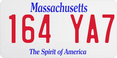 MA license plate 164YA7