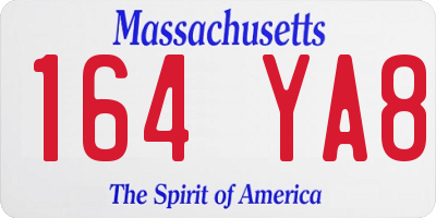 MA license plate 164YA8