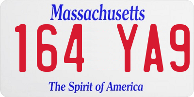 MA license plate 164YA9