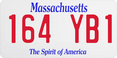 MA license plate 164YB1