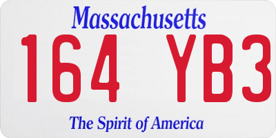 MA license plate 164YB3