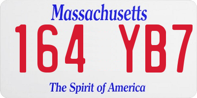 MA license plate 164YB7