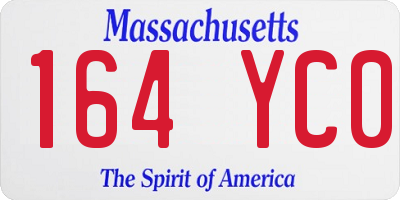 MA license plate 164YC0