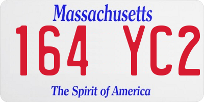 MA license plate 164YC2
