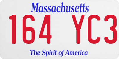 MA license plate 164YC3