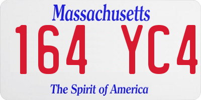 MA license plate 164YC4