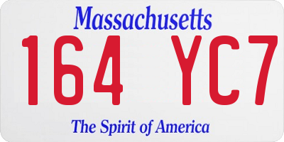 MA license plate 164YC7