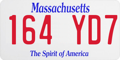 MA license plate 164YD7