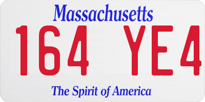 MA license plate 164YE4