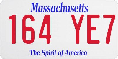 MA license plate 164YE7