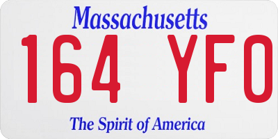 MA license plate 164YF0