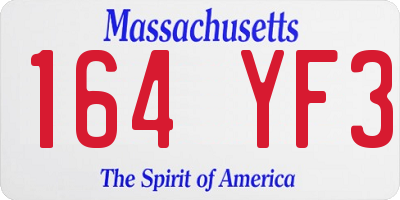 MA license plate 164YF3