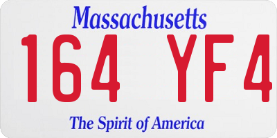 MA license plate 164YF4