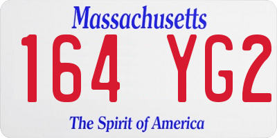 MA license plate 164YG2